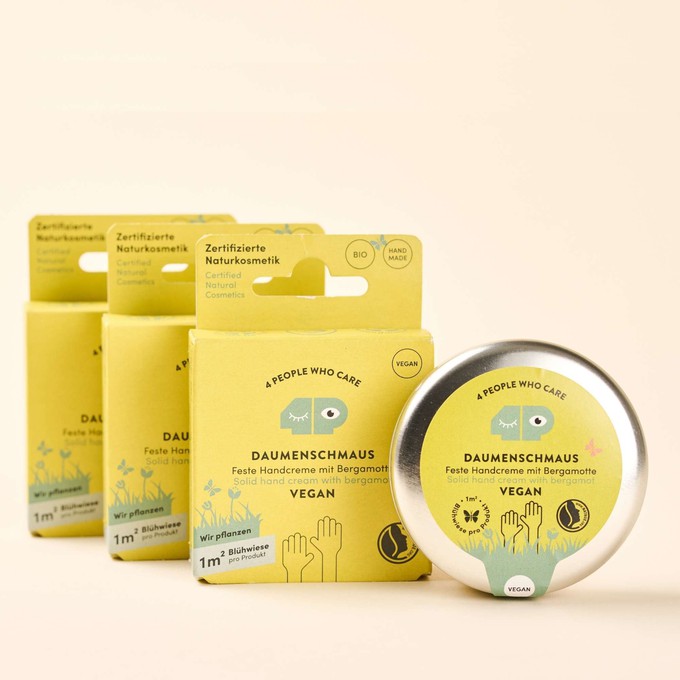 Feste Handcreme mit Bergamotte, bio und vegan, im Vorteils-Set from 4peoplewhocare