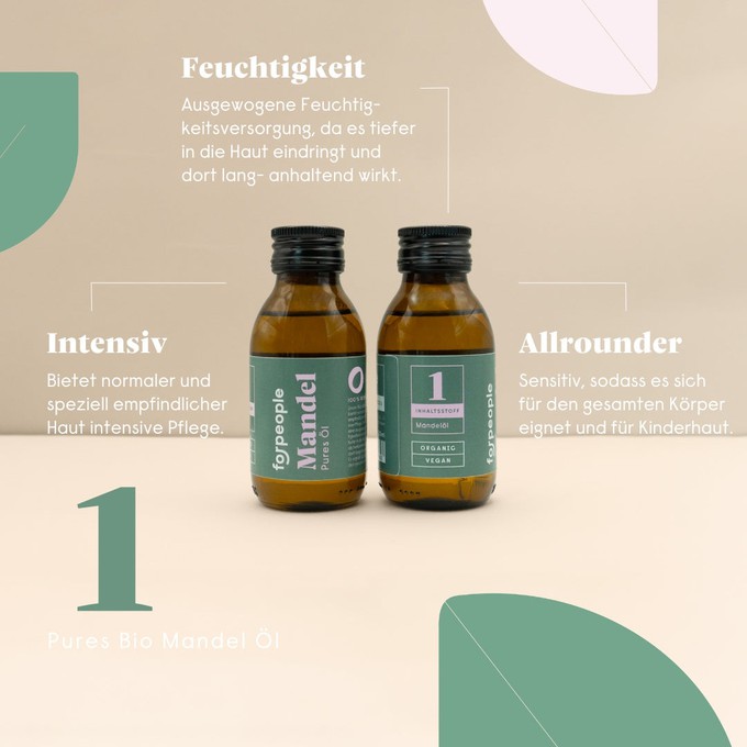 Pure Pflegeöle im Set in Bioqualität - Jojoba, Argan, Wildrosenkern und Mandel from 4peoplewhocare