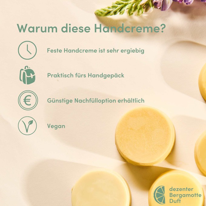 Feste Handcreme mit Bergamotte, vegan und bio - 30g from 4peoplewhocare