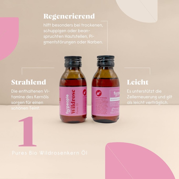 Pure Pflegeöle im Set in Bioqualität - Jojoba, Argan, Wildrosenkern und Mandel from 4peoplewhocare