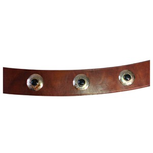 Brown Leather Belt with Metal Details from Abury