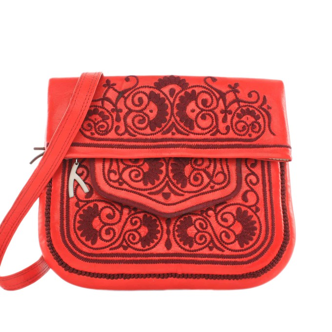 Embroidered Leather Berber Bag from Abury