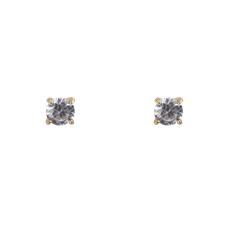 It's a Stone Thing | Earstud Small | Gold Zirconia via AdornPay