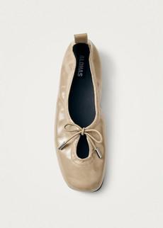 Rosalind Onix Beige Leather Ballet Flats via Alohas