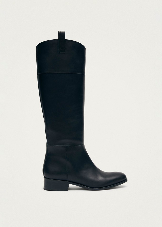 Billie Black Leather Boots from Alohas