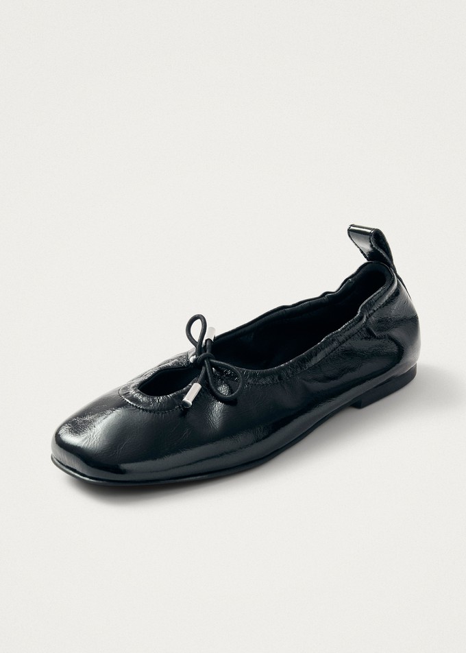 Rosalind Onix Black Leather Ballet Flats from Alohas