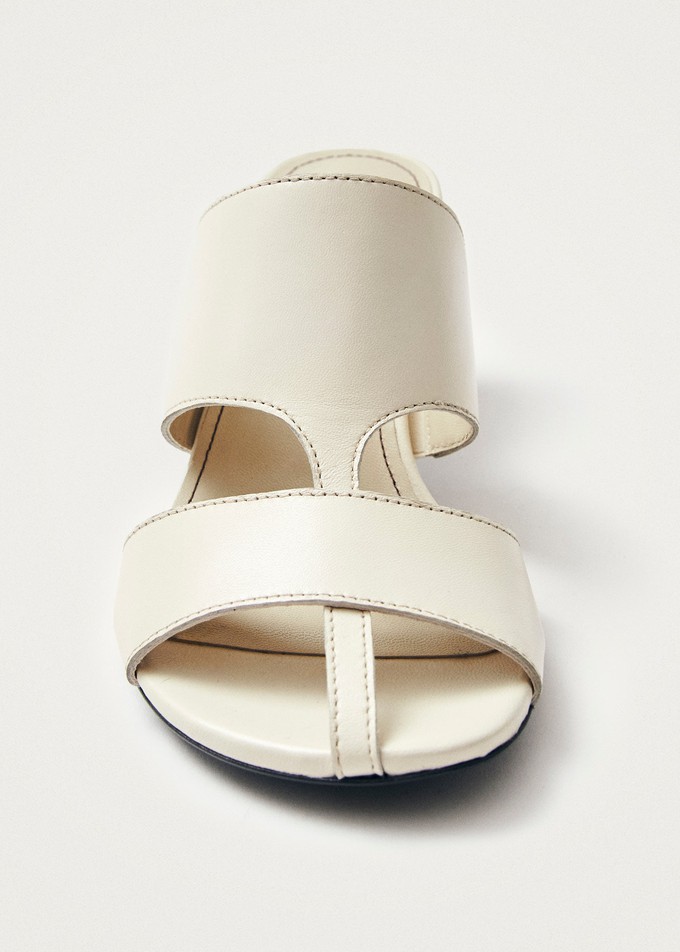 Rhea Cream Leather Sandals from Alohas