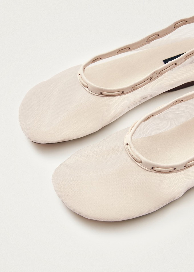 Gill Mesh White Ballet Flats from Alohas