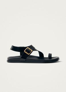 Siren Onix Black Leather Sandals via Alohas