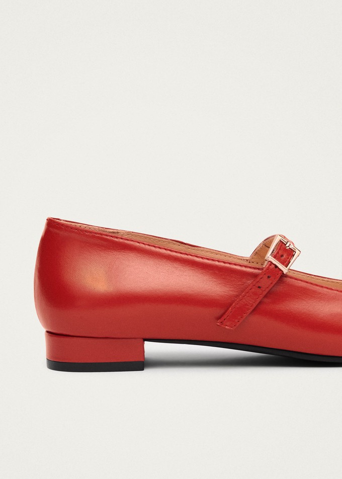 Por Do Sol Red Leather Ballet Flats from Alohas