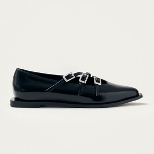 Jive Onix Black Leather Ballet Flats from Alohas