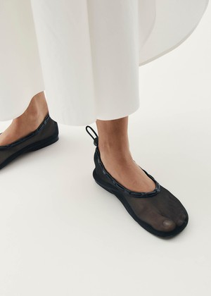 Gill Mesh Black Ballet Flats from Alohas