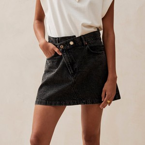 Boston Black Denim Skirt from Alohas