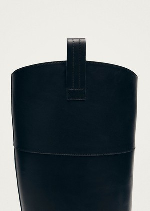 Billie Black Leather Boots from Alohas