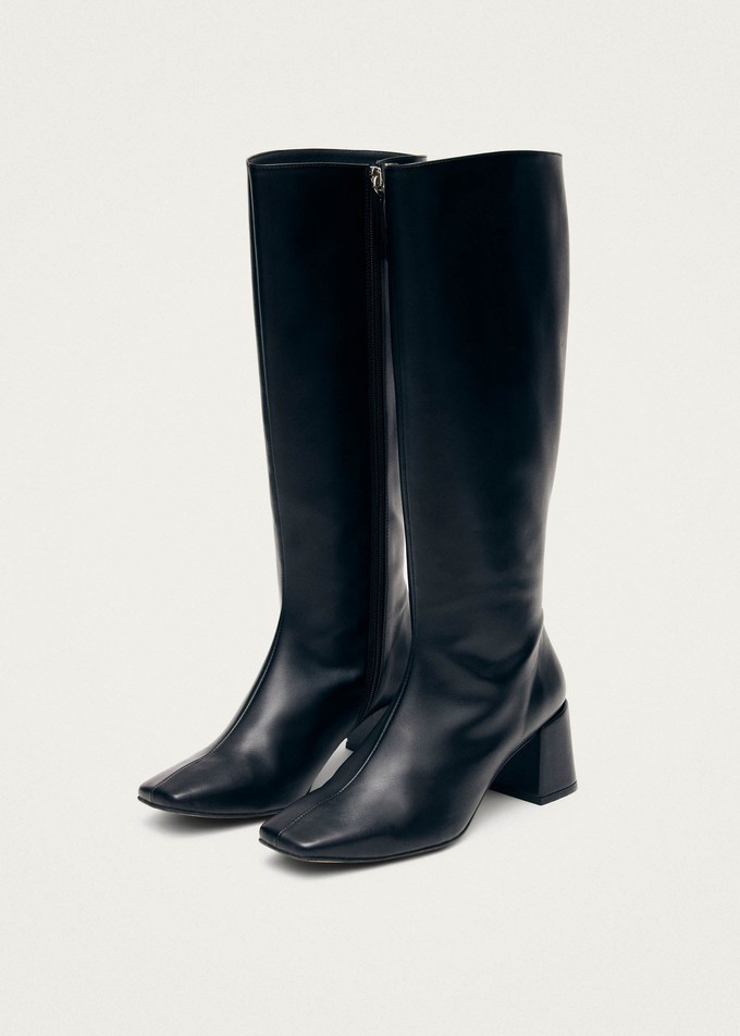 Chalk Black Vegan Leather Boots from Alohas