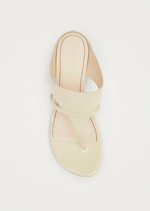 Dystaria Onix White Leather Sandals from Alohas