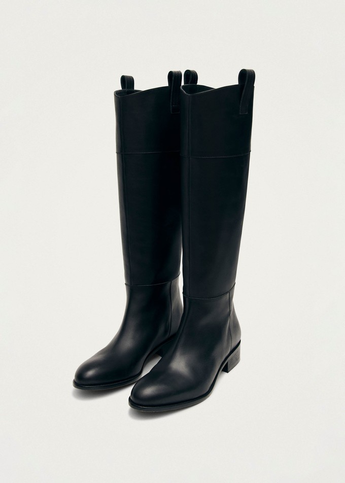 Billie Black Leather Boots from Alohas