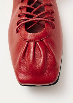 Aureline Red Leather Ballet Flats from Alohas