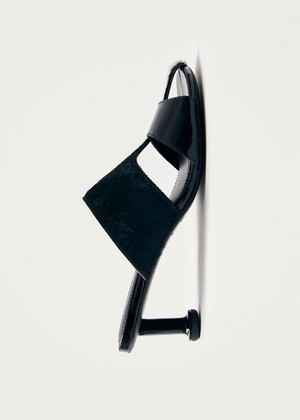 Rhea Soft Black Leather Sandals from Alohas