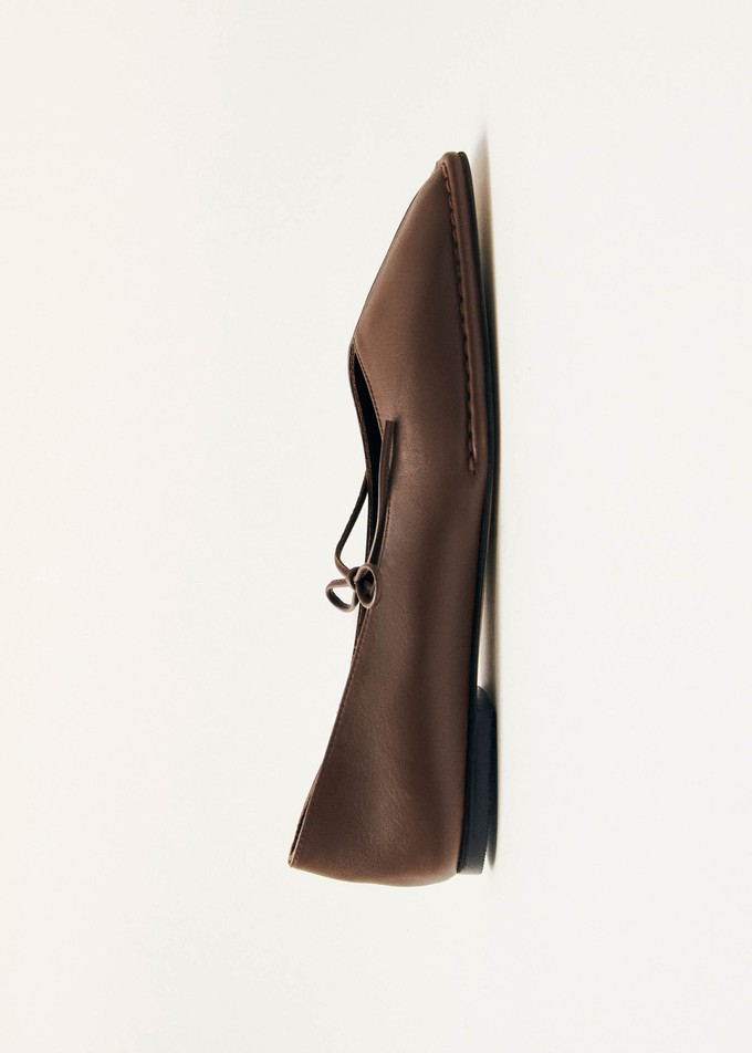 Sway Chestnut Brown Leather Ballet Flats from Alohas