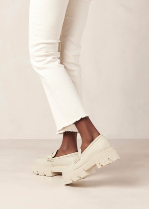 Trailblazer Cream Leather Loafers from Alohas