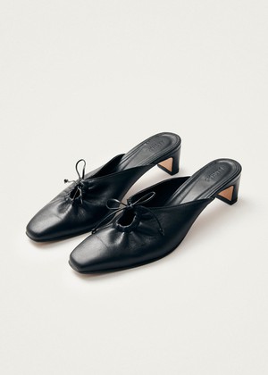 Amar Black Leather Mules from Alohas