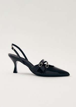 Joelle Onix Black Leather Pumps from Alohas