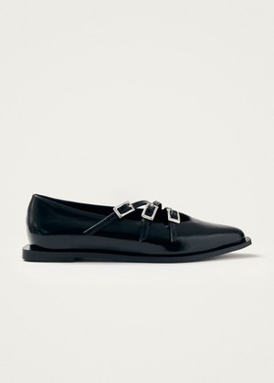 Jive Onix Black Leather Ballet Flats from Alohas