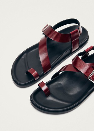 Siren Onix Burgundy Leather Sandals from Alohas