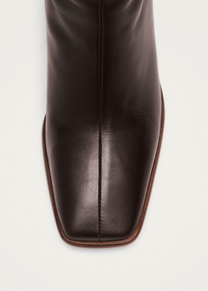 East Coffee Brown Leather Boots from Alohas