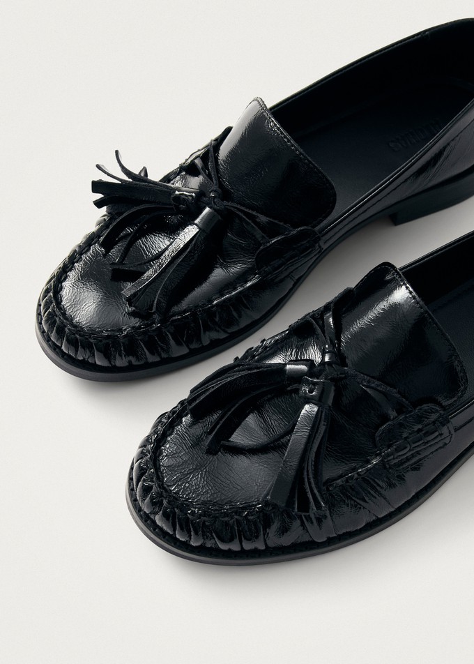 Marietta Onix Black Leather Loafers from Alohas