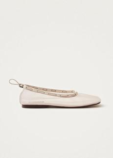 Gill Mesh White Ballet Flats via Alohas