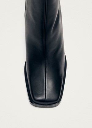 South Black Leather Ankle Boots from Alohas