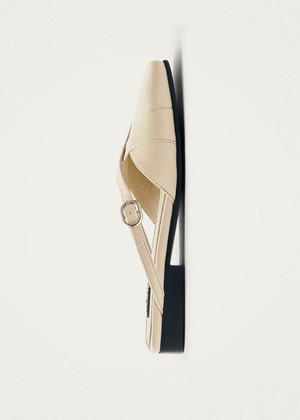 Adria Onix Cream Leather Mules from Alohas