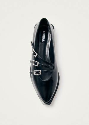 Jive Onix Black Leather Ballet Flats from Alohas