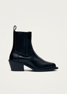 Denver Black Leather Ankle Boots via Alohas