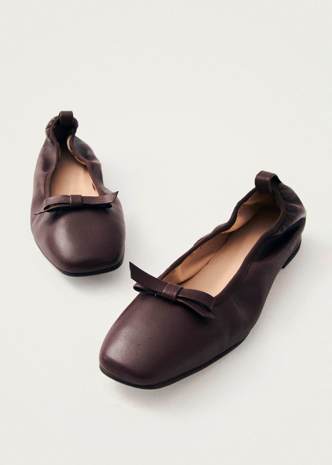 Freya Brown Leather Ballet Flats from Alohas