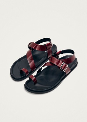 Siren Onix Burgundy Leather Sandals from Alohas