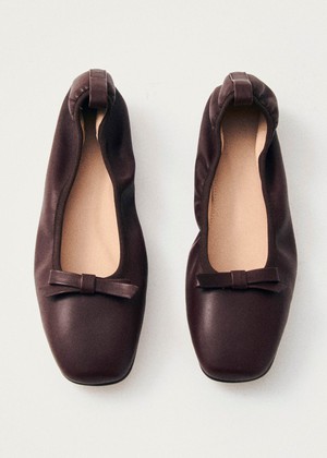 Freya Brown Leather Ballet Flats from Alohas