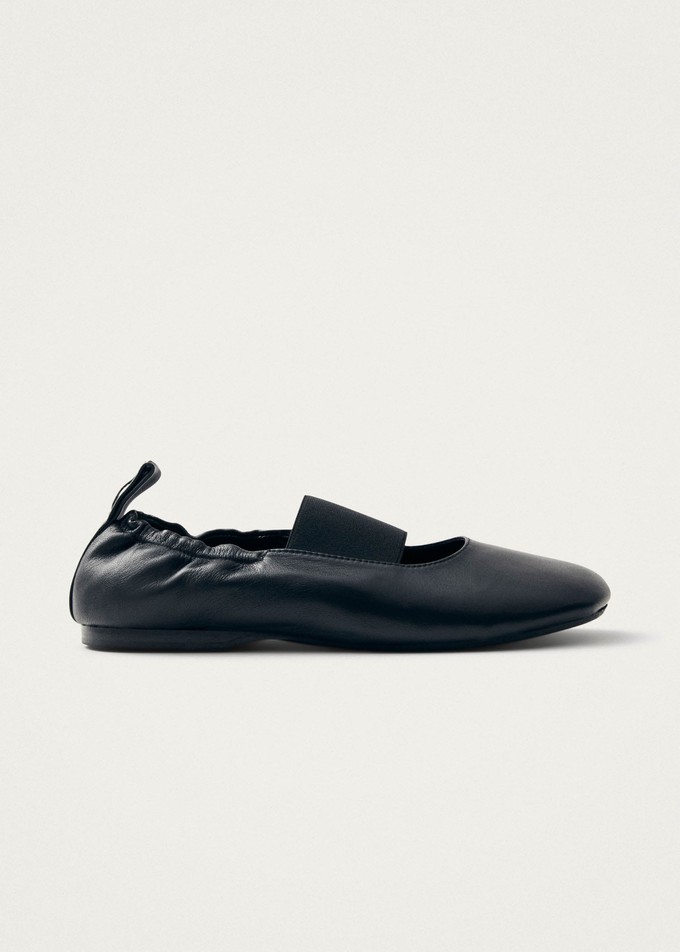 Sutton Black Leather Ballet Flats from Alohas