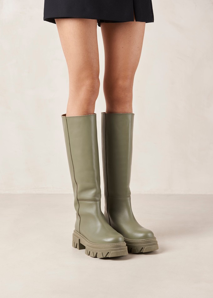 Katiuska Khaki Leather High Boot from Alohas