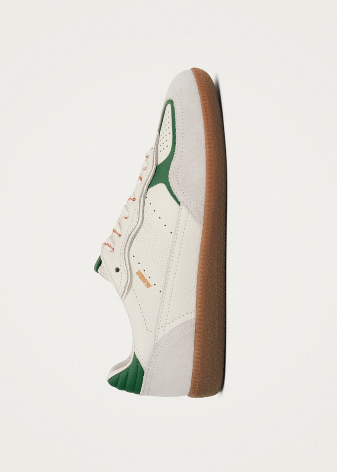 Tb.490 Rife Grain White Grass Green Leather Sneakers from Alohas