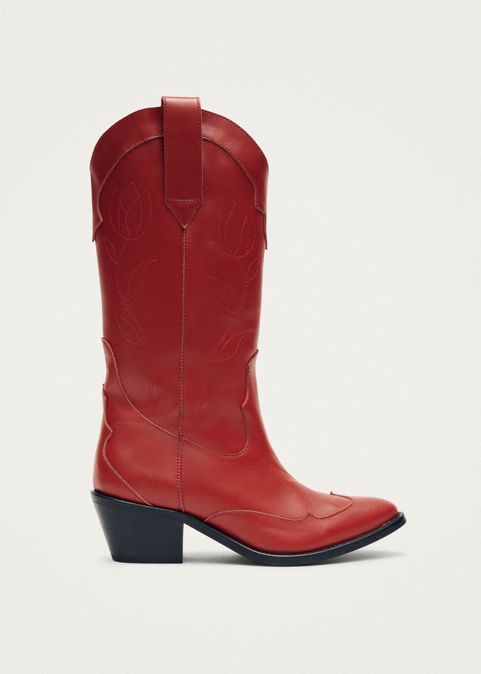 Liberty Red Leather Boots from Alohas