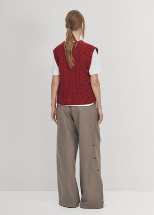 Cosy Red Tricot Vest from Alohas