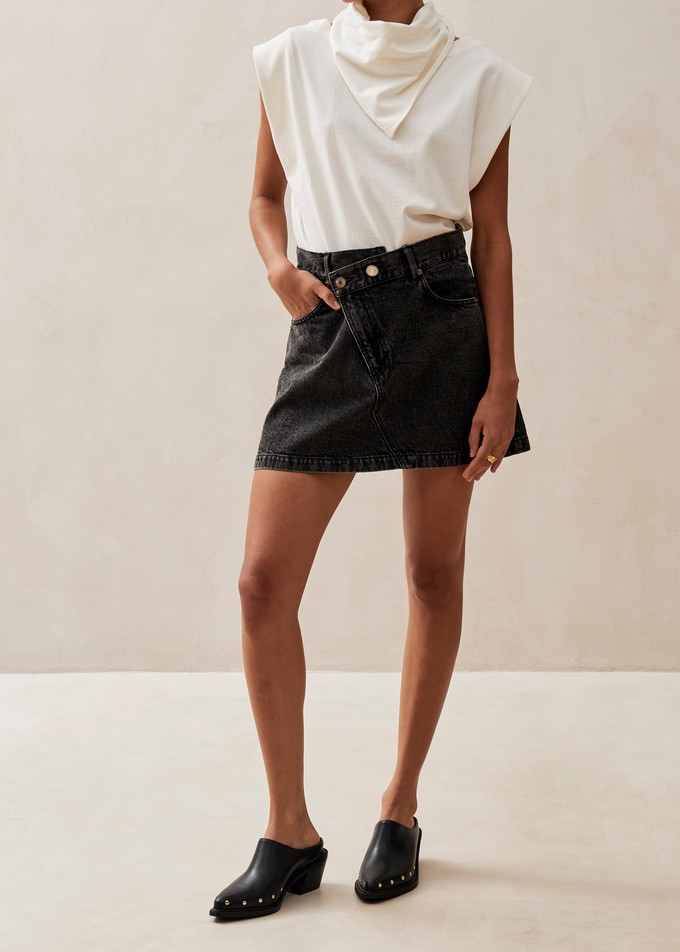 Boston Black Denim Skirt from Alohas