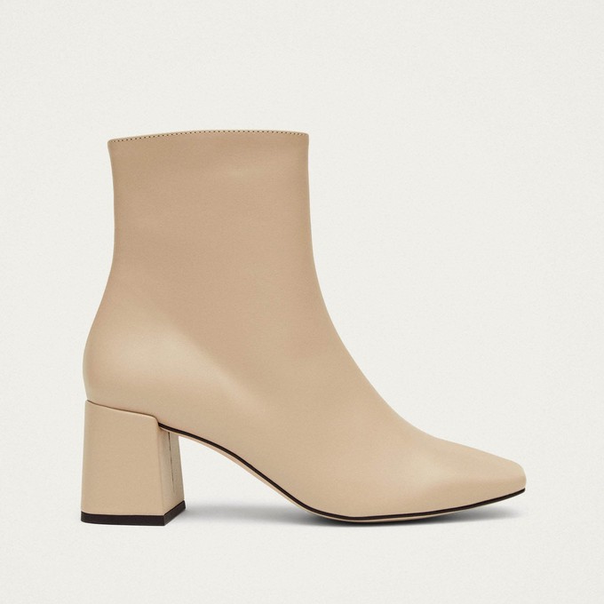 Watercolor Tahini Beige Vegan Leather Ankle Boots from Alohas