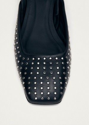 Lindy Studs Black Leather Pumps from Alohas