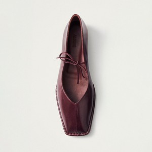 Sway Burgundy Leather Ballet Flats from Alohas