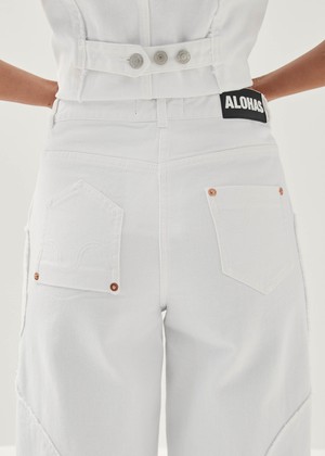 Lorenza White Denim Trousers from Alohas