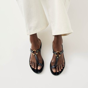 Jovie Black Leather Sandals from Alohas